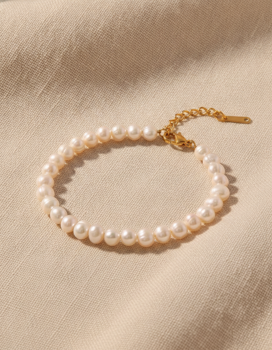 womens baroque pearl bracelet jewelry - AI-generated studio image