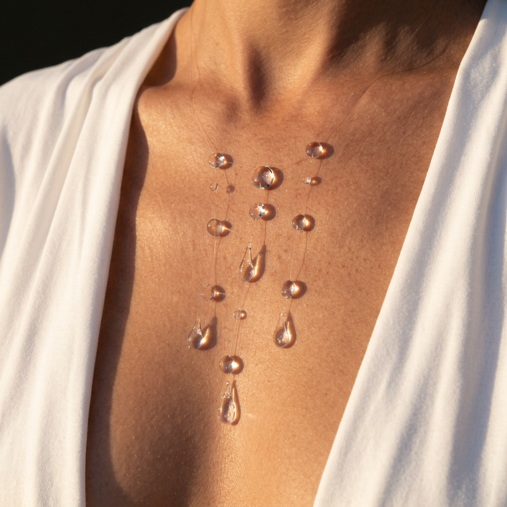 Cascading Water Drop Rose Gold Temporary Body Jewelry — main image