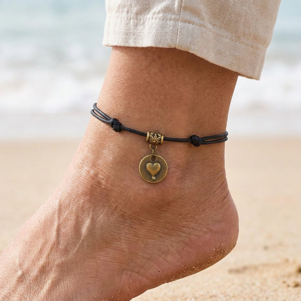 1 dragonfly butterfly heart pendant braided anklet copy copy — lifestyle