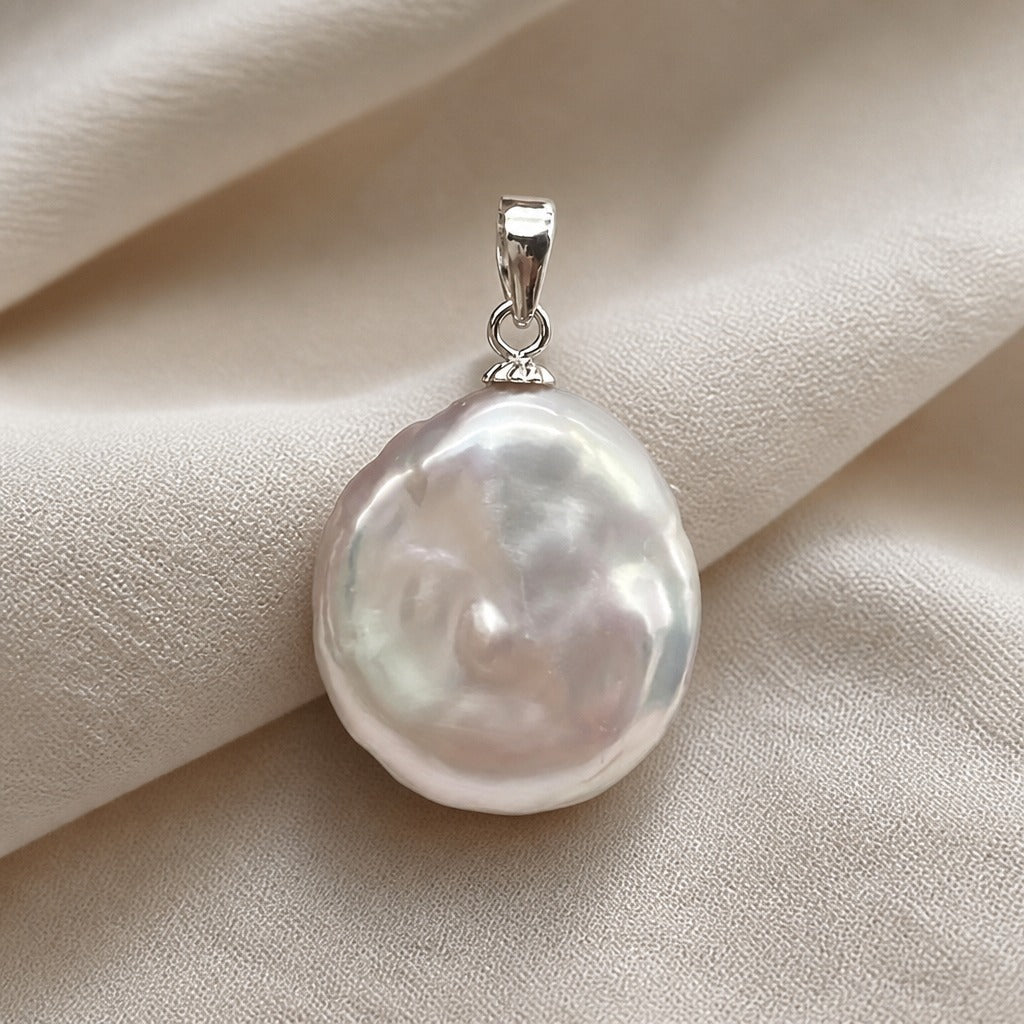 Baroque Freshwater Pearl Pendant Necklace with Silver-Toned Chain — view 2