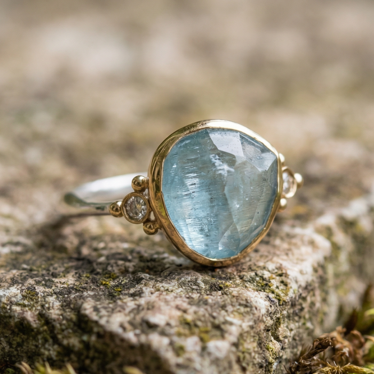 Vintage Aquamarine Stone Ring