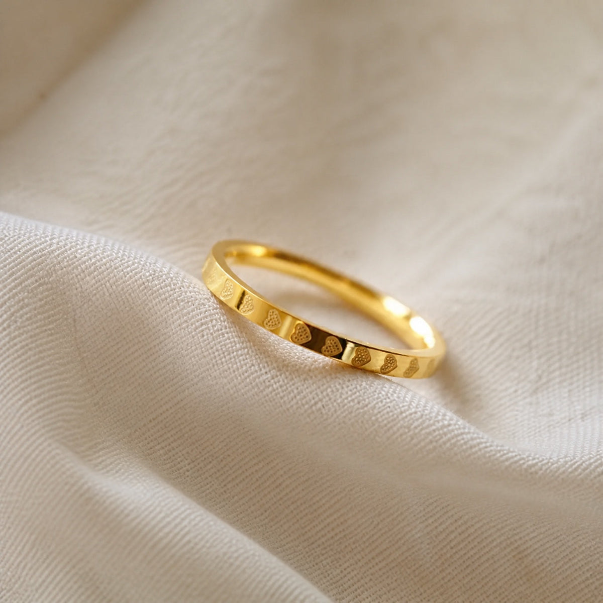Heart Motif Gold-Tone Bangle Bracelet with Polished Finish — view 2