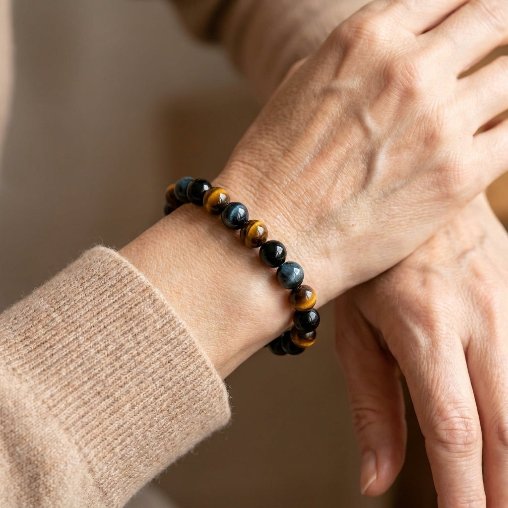 1pc three in one material tigers eye bracelet symbolizing wealth balance and a negative barrier bohemian style womens premium gift highly — lifestyle