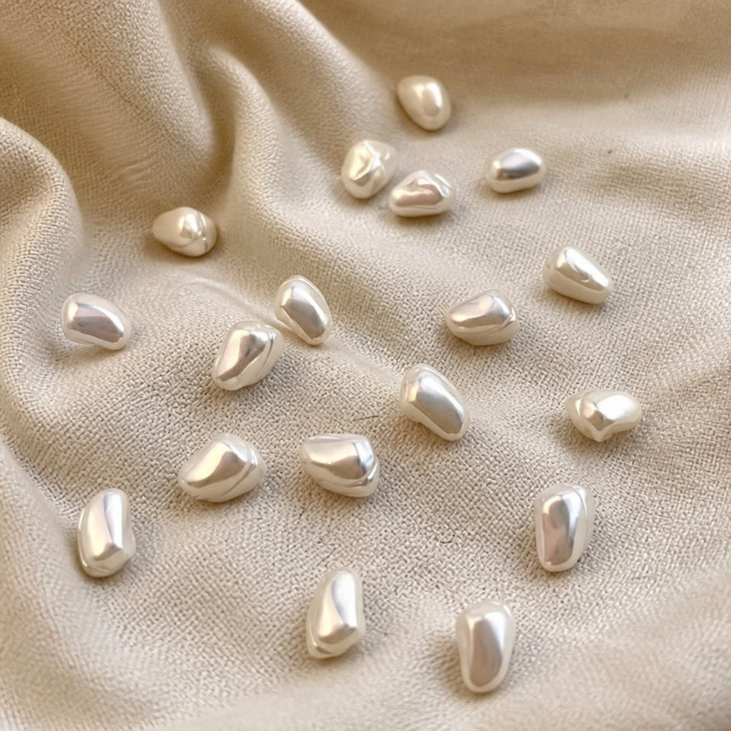 Baroque Pearl Nail Art Charms - 20+ Piece Set in Silver, Cream and Rose Gold Tones — view 2