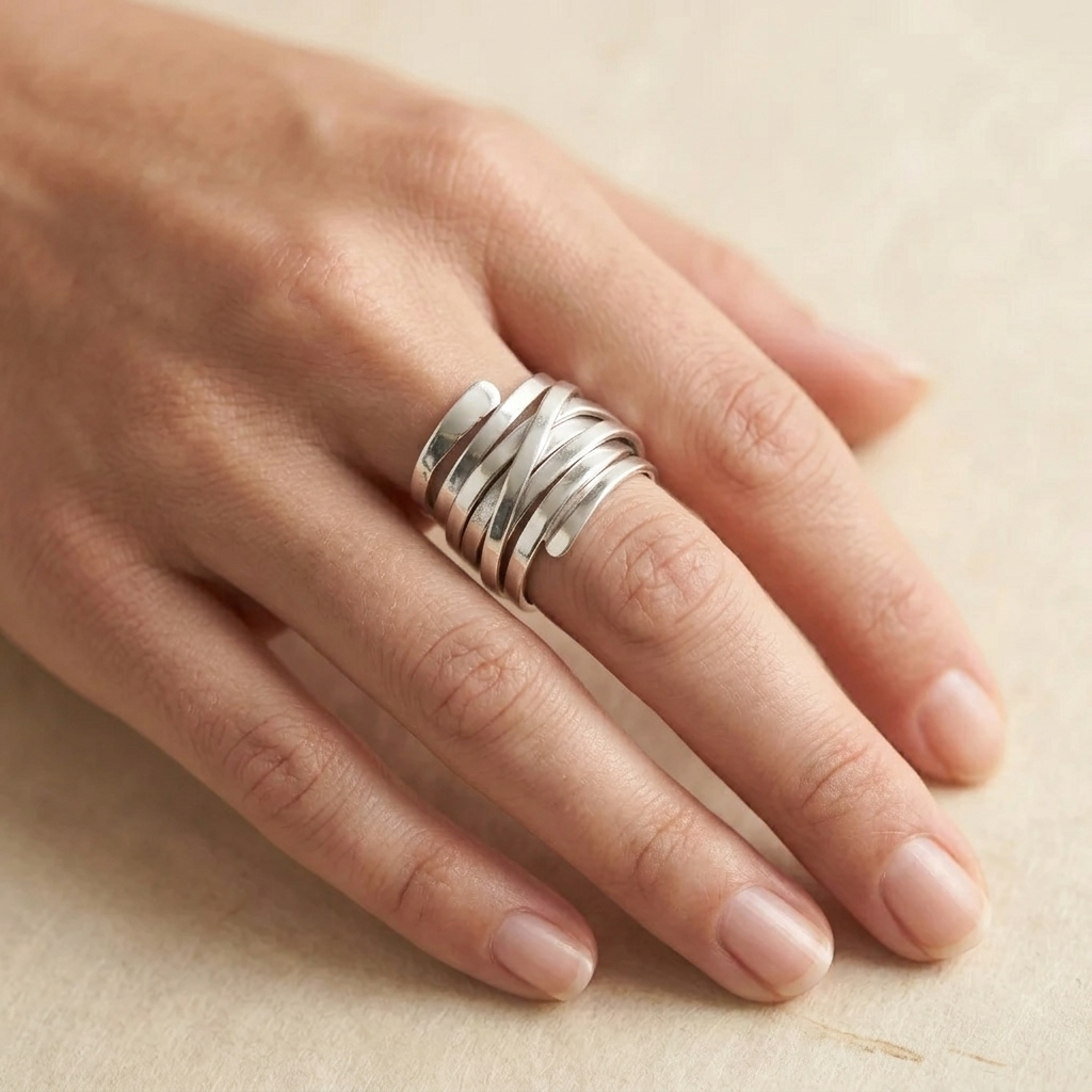 Bliss - Vintage Thick Layer Silver Ring