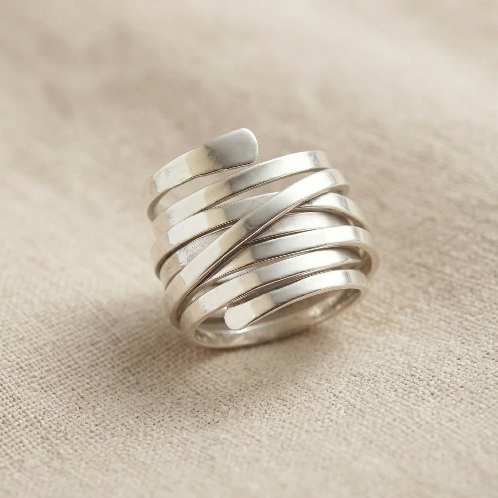 Bliss - Vintage Thick Layer Silver Ring