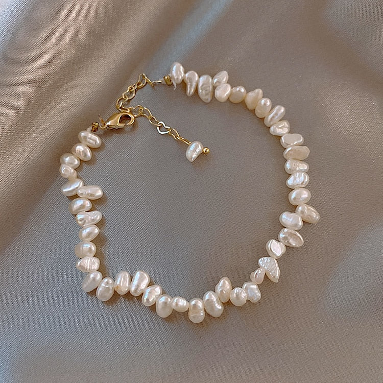 Pearl Jewelry Set - Gold-Tone Filigree Ring, Pearl Necklace and Celine Pearl Bracelet - 3 Pieces