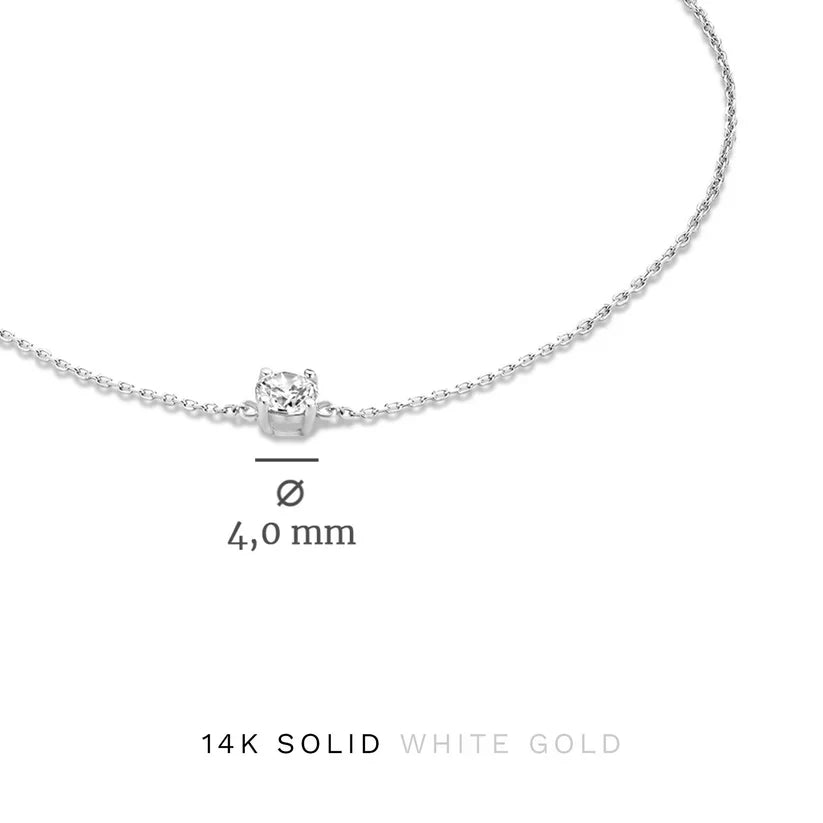 Round Moissanite Necklace & Bracelet Set with Cable Chain — view 12