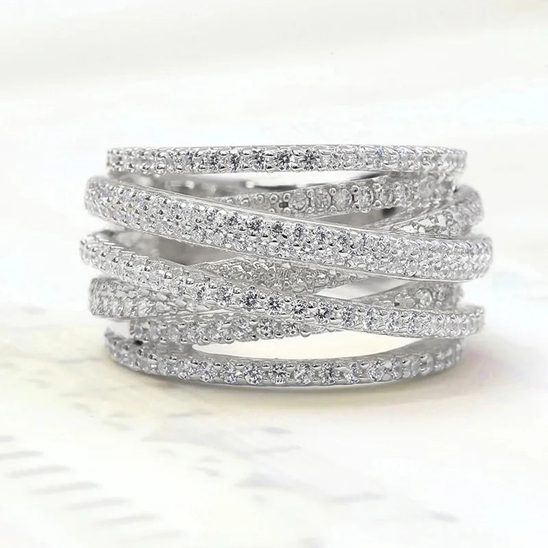 Luxury Multi Layered Cross Ring