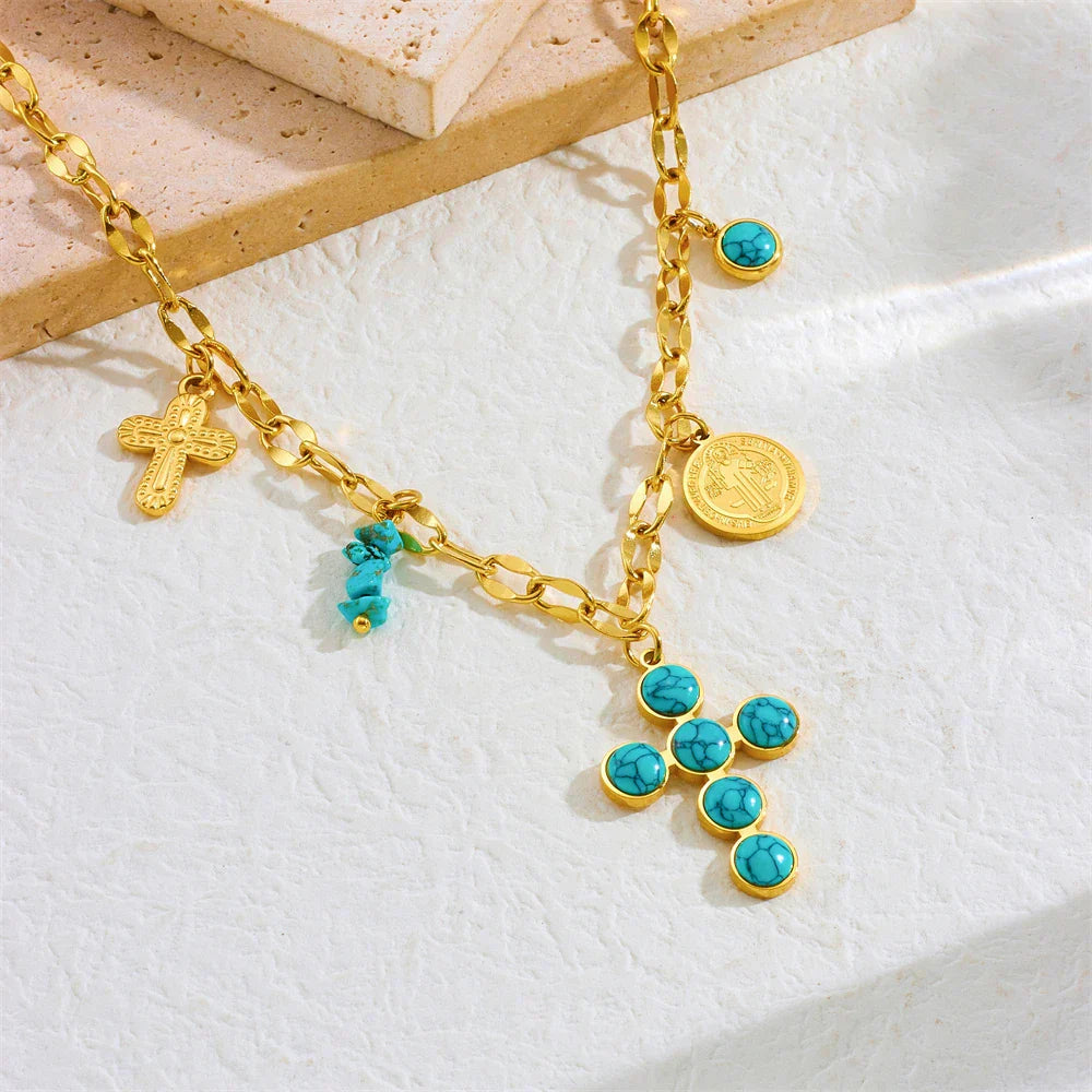 Exclusive Turquoise Cross Necklace