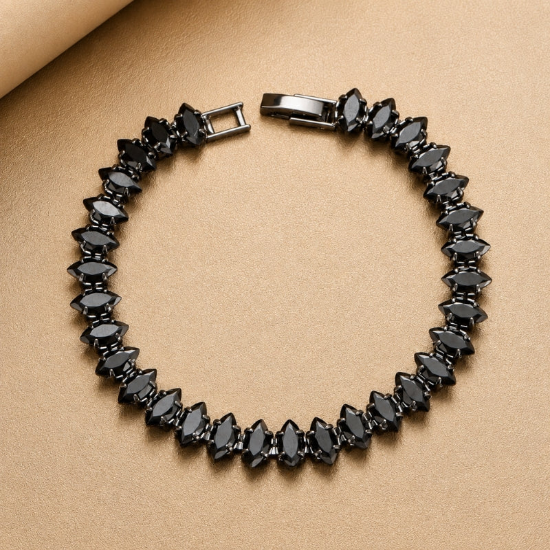 Gothic Black Cubic Zirconia Tennis Bracelet with Box Clasp — main image