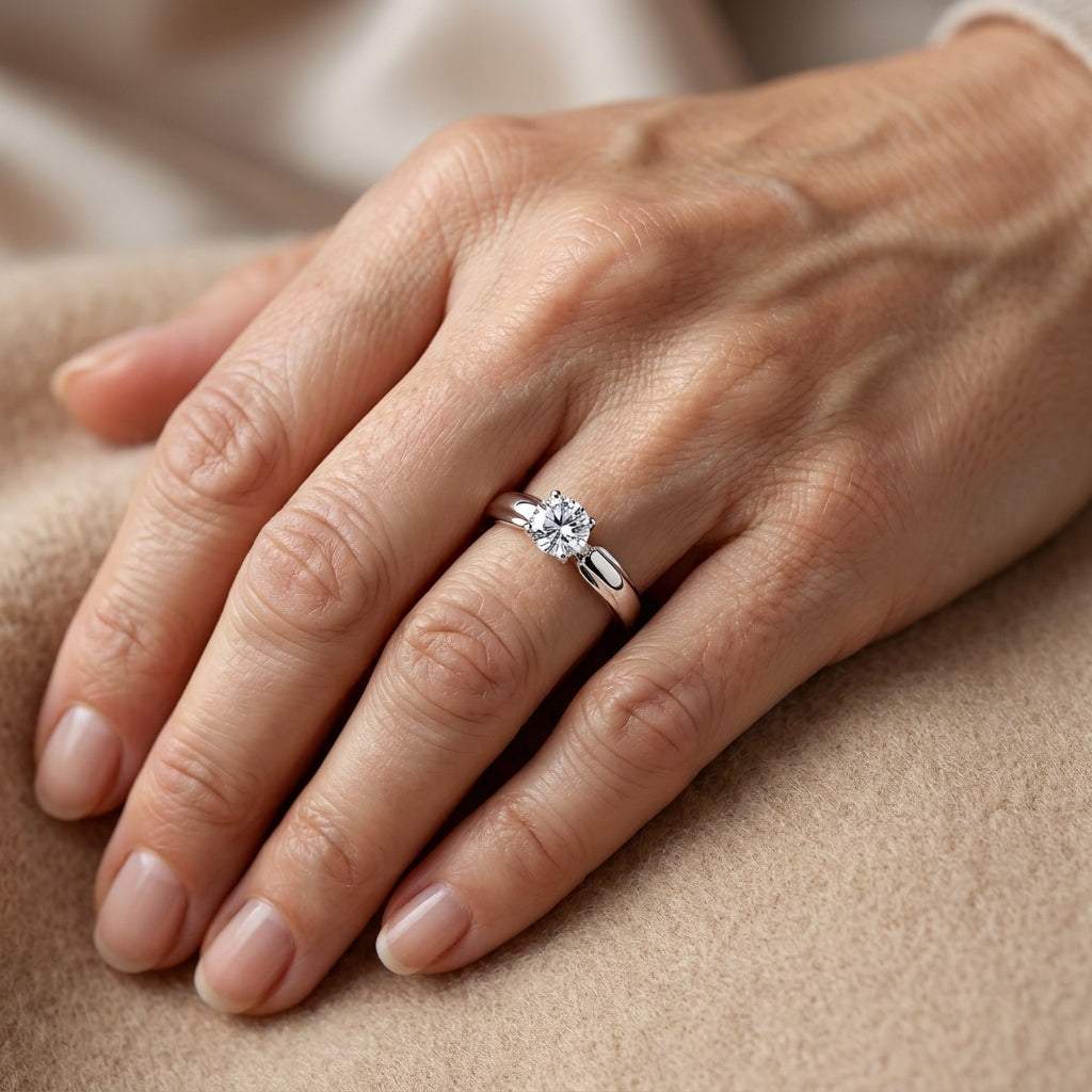a minimalist classic 4 prong set round zirconia ring for women perfect gift for engagement wedding parties proposing jewelry to give to your beloved a perfect gift — lifestyle