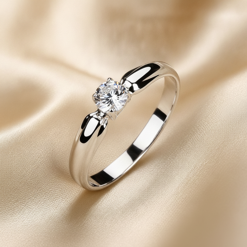 a minimalist classic 4 prong set round zirconia ring for women perfect gift for engagement wedding parties proposing jewelry to give to your beloved a perfect gift — studio