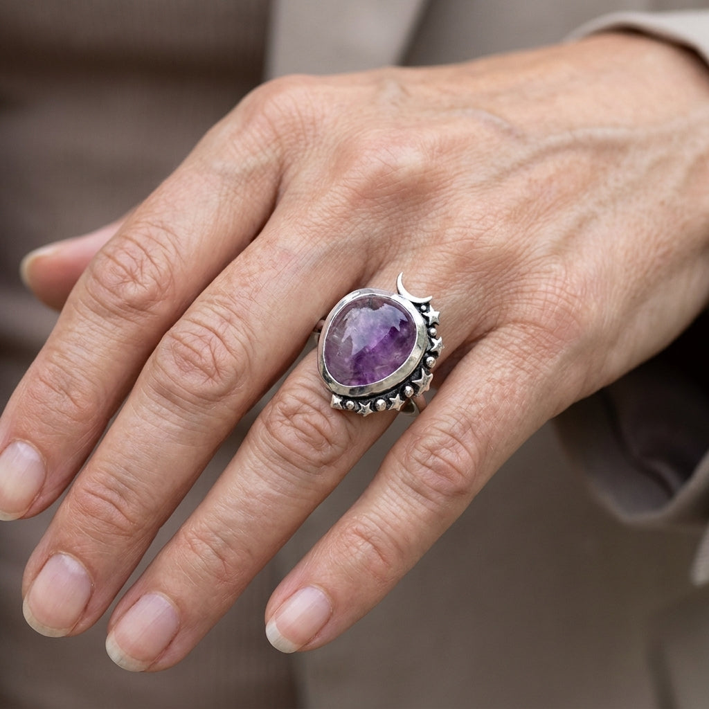amethyst celestial ring asr9531 — lifestyle