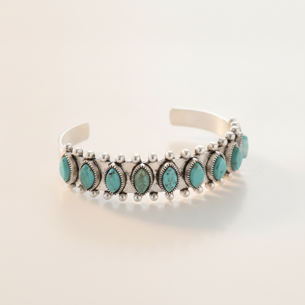 azmira turquoise cuff bracelet white gold — studio