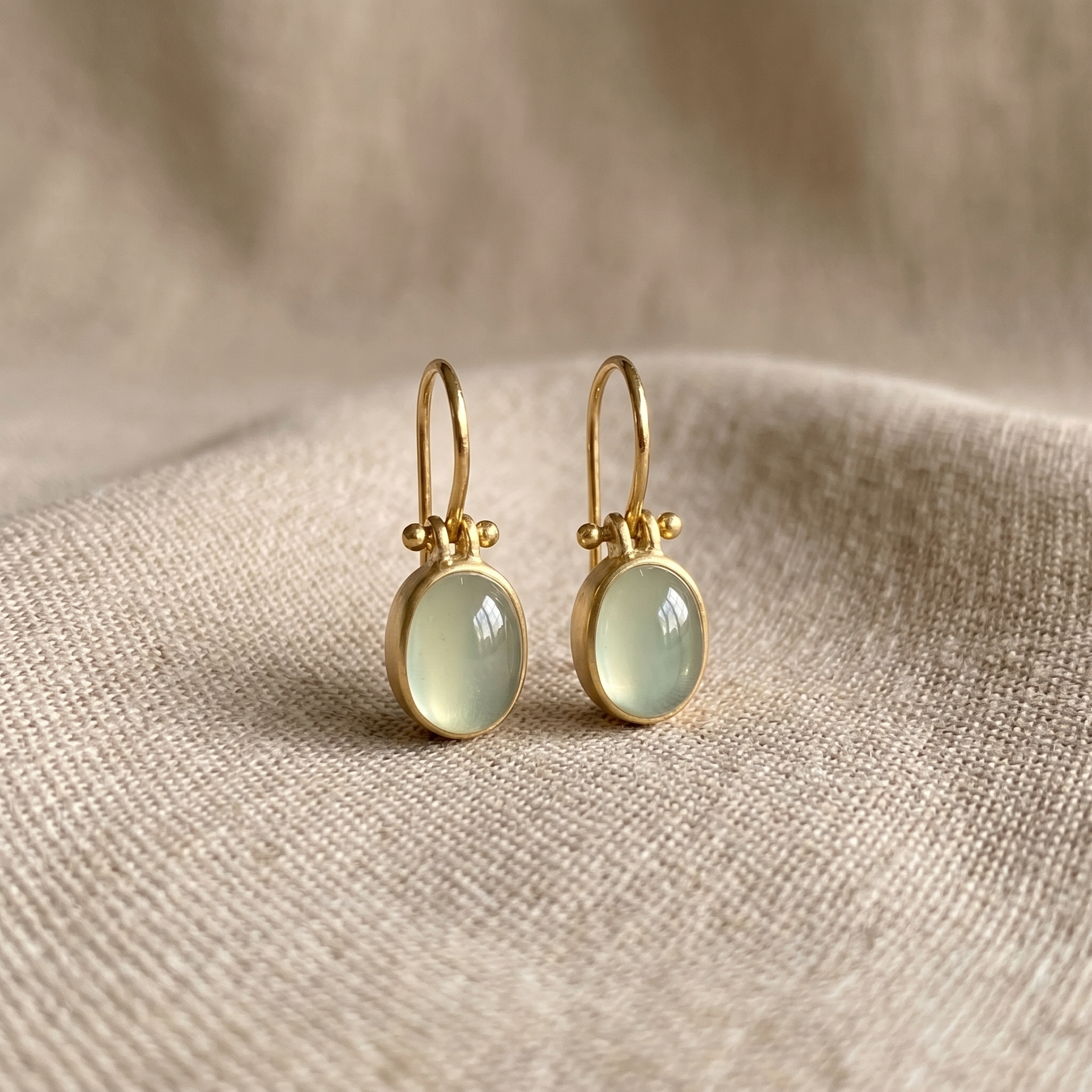 Vintage Green Moonstone Earrings