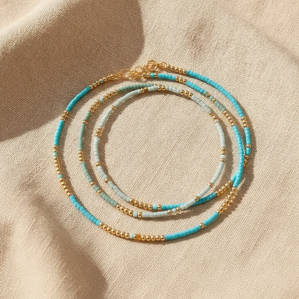 chic bohemian turquoise beaded bracelet set — studio