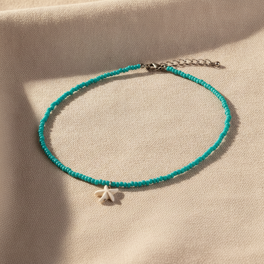 chic bohemian turquoise starfish necklace — studio