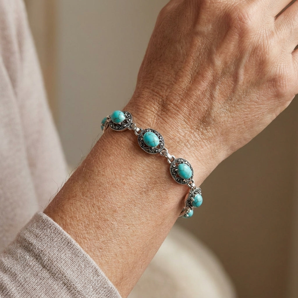 corvelle noble emblem bracelet white gold — lifestyle