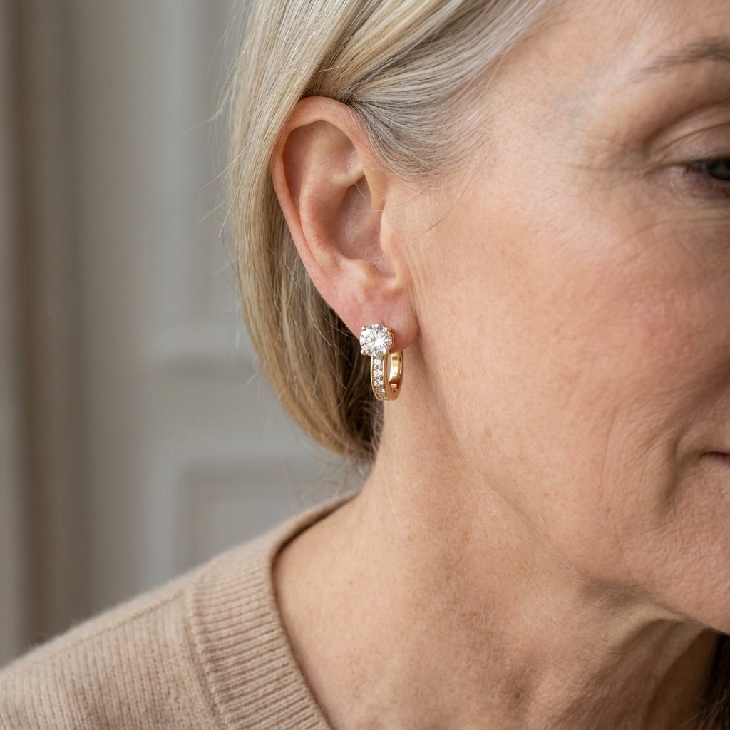 elegant huggie earrings — lifestyle