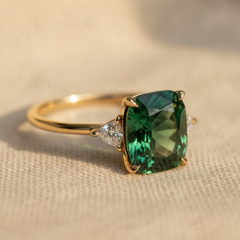 elegant square emerald ring — studio
