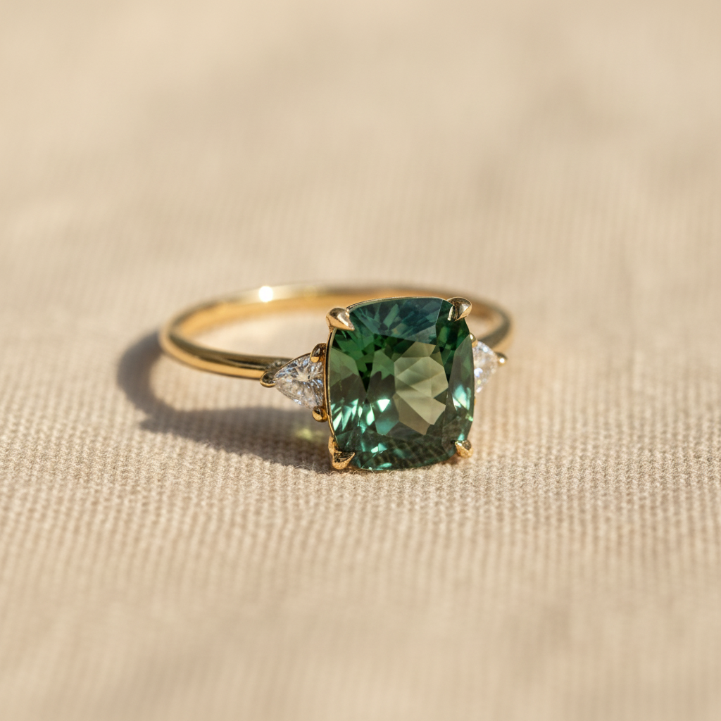 elegante quadrat smaragd ring — studio