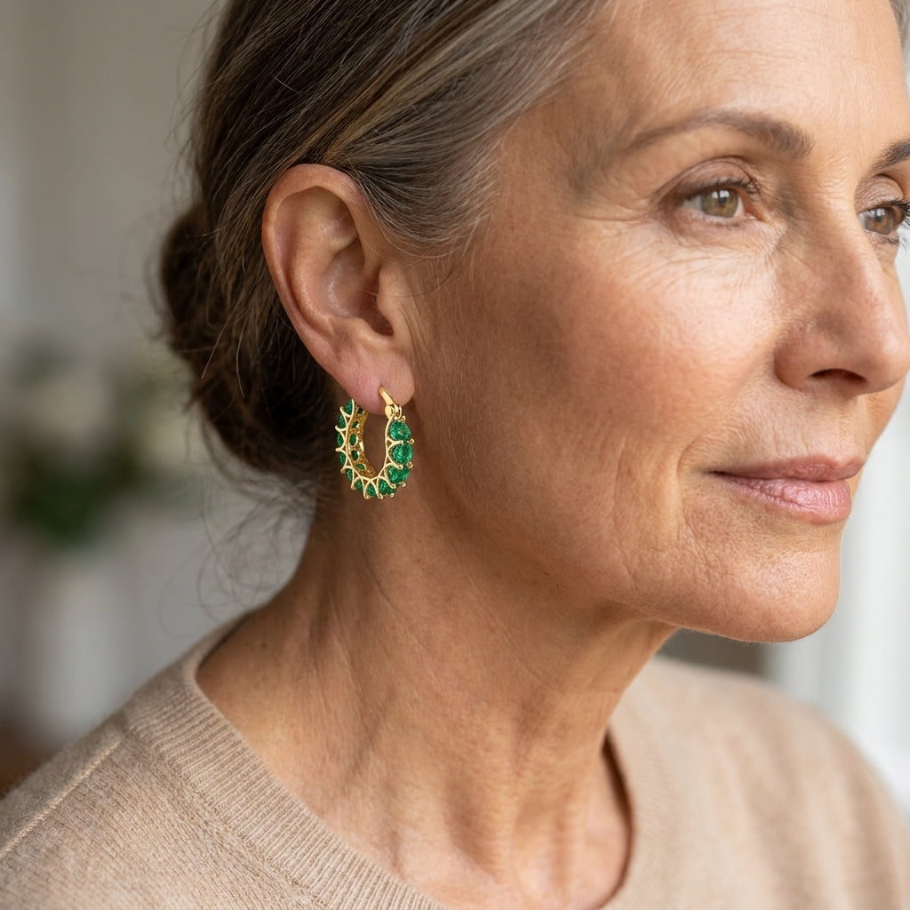 elena marlowe hoop earrings gold — lifestyle