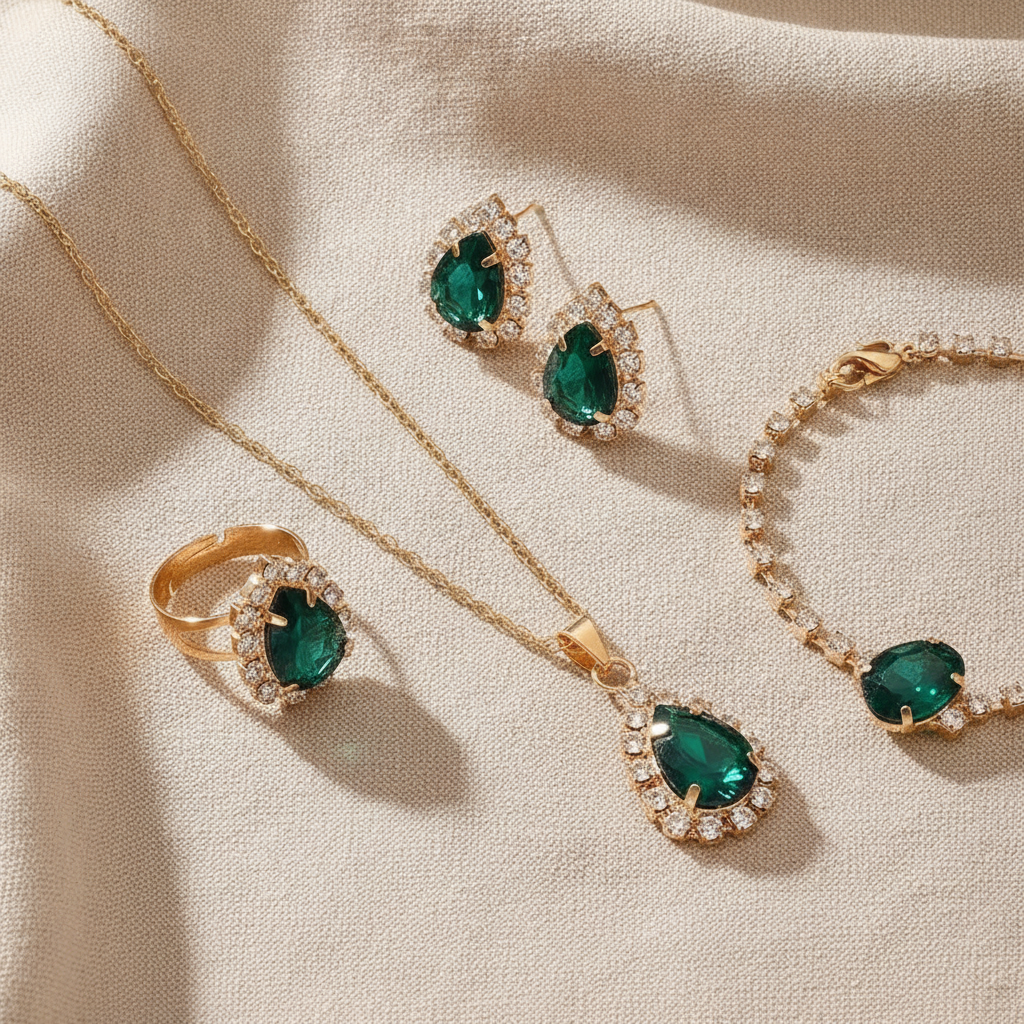 elisandre vermont jewelry set gold — studio