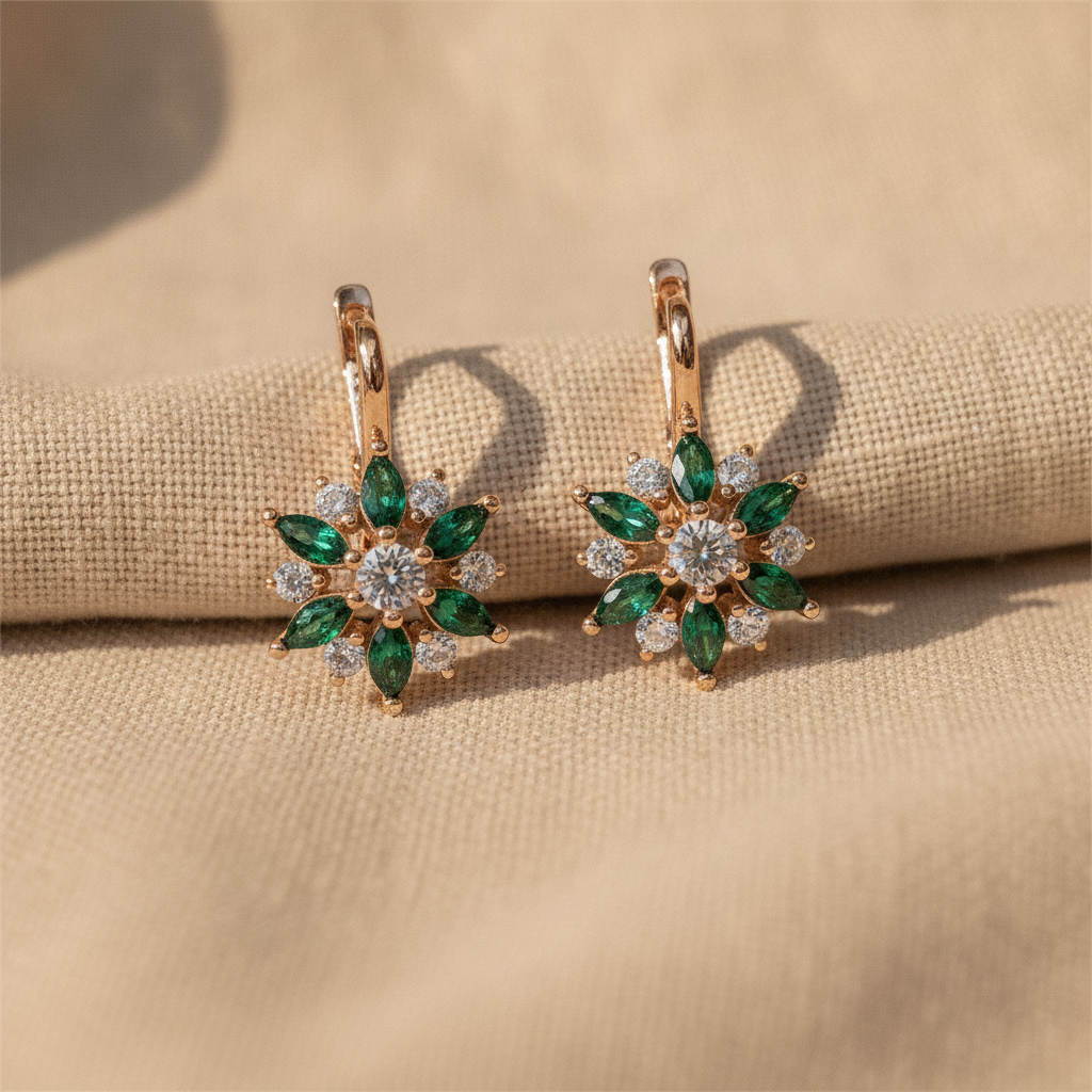 emerald bloom earrings — studio