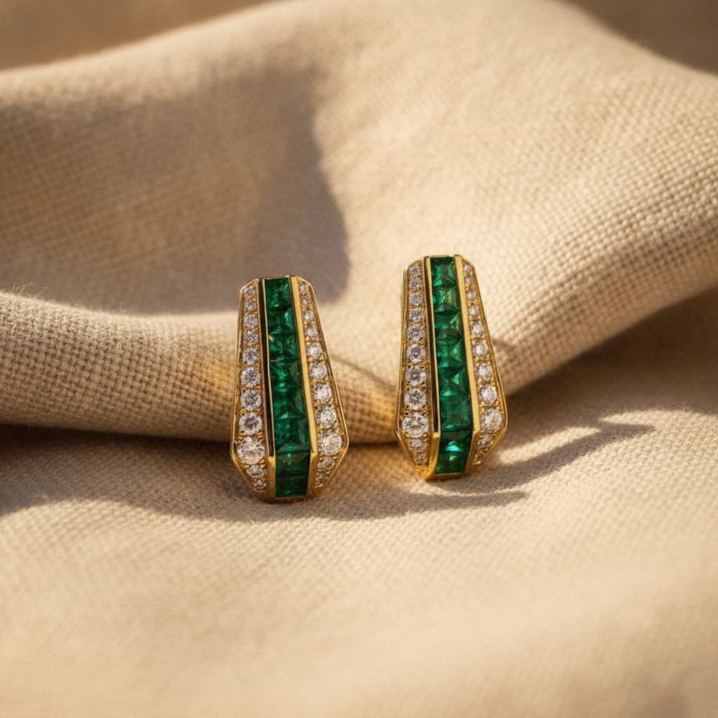 emerald sienna earrings gold — studio