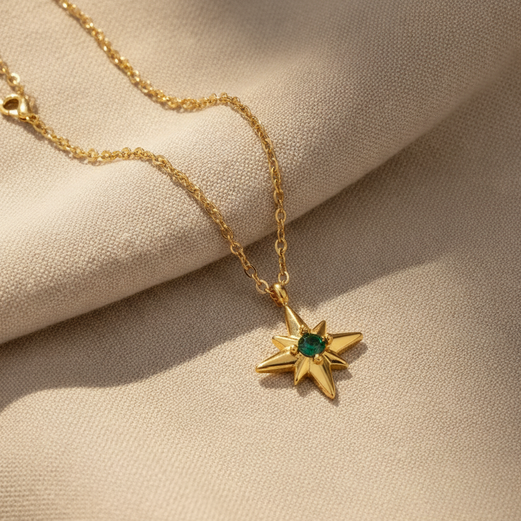 estelle celestial gem necklace gold — studio