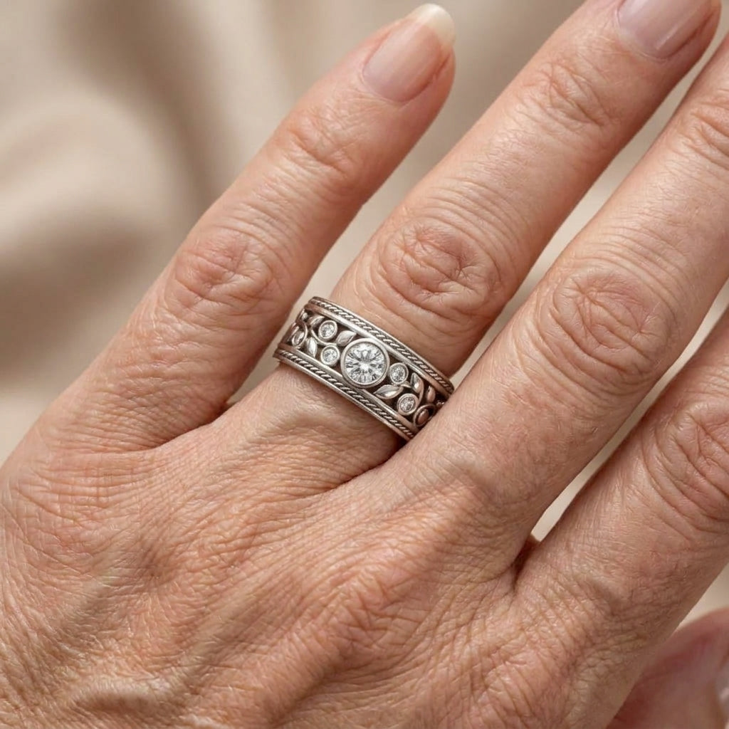 exquisite silvery micropaved zirconia ring elegant women wedding engagement party jewelry anniversary gift — lifestyle