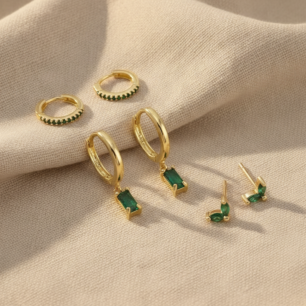 fiorenza viridelle earrings set gold — studio