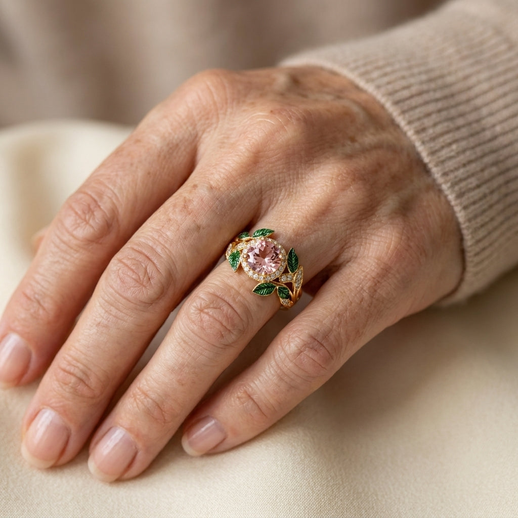gold enchanted garden ring — lifestyle