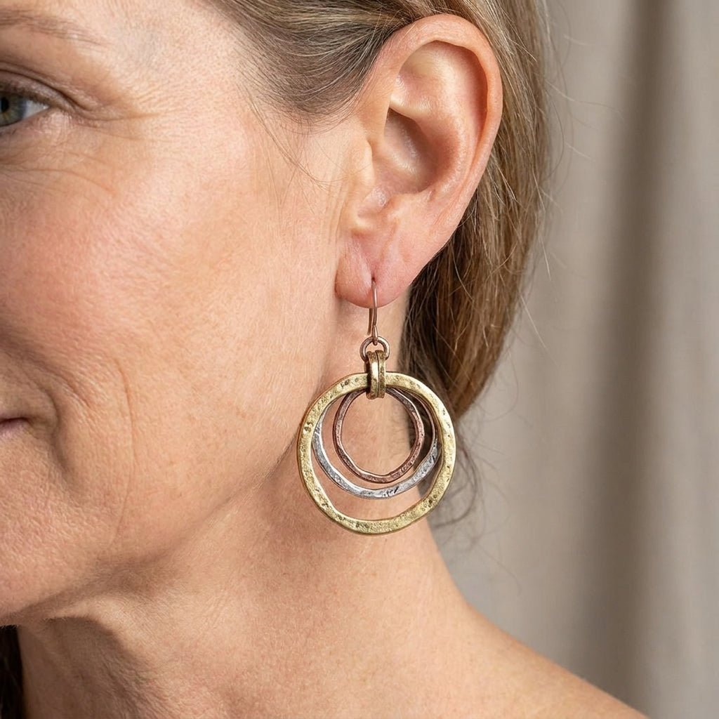 gold silver vintage earrings — lifestyle