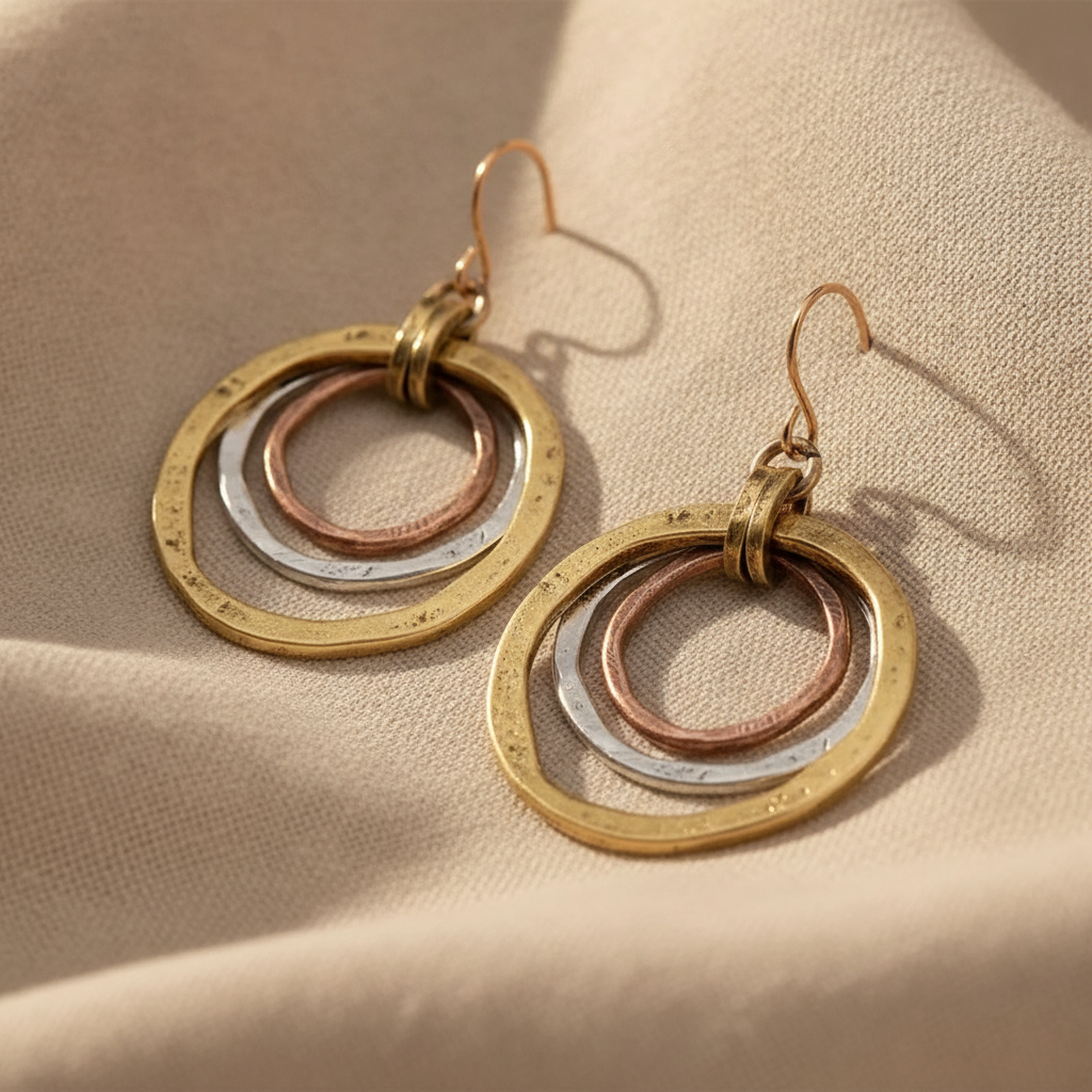 gold silver vintage earrings — studio