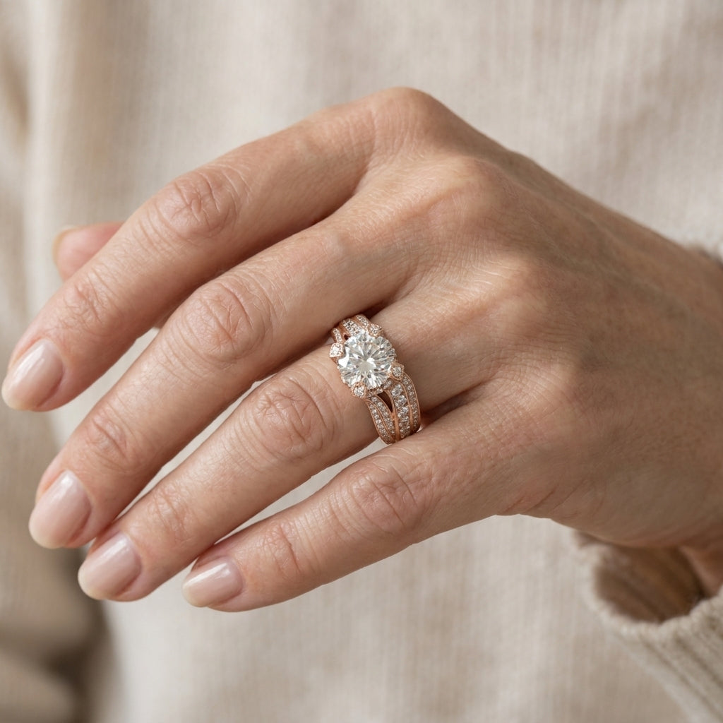graceful zirconia stone ring — lifestyle
