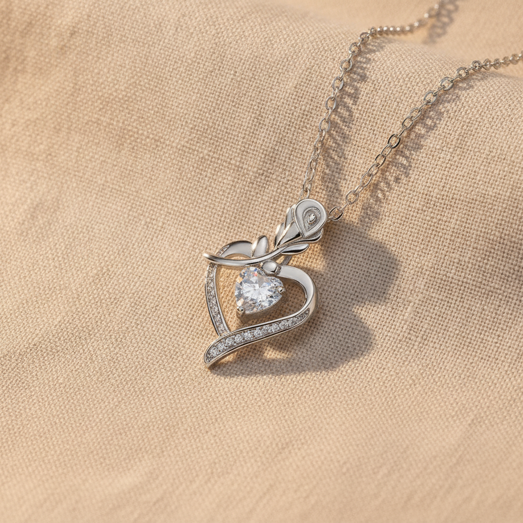 heart diamond grace necklace — studio