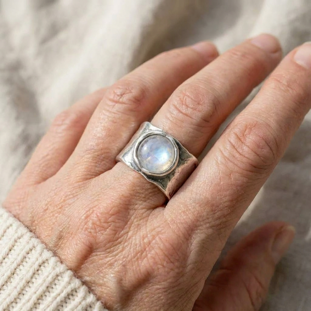 Artisan Moonstone Boho Ring