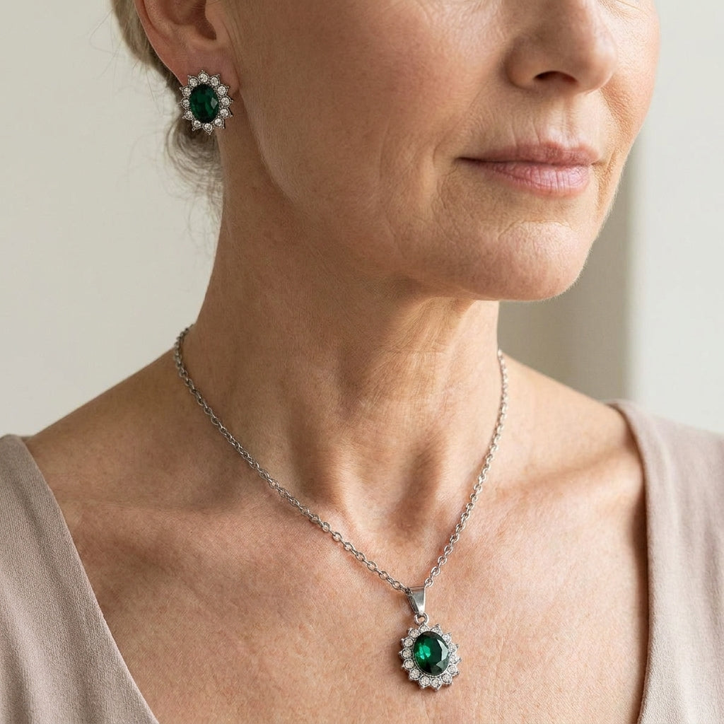katya smeryn jewelry set white gold 16k — lifestyle