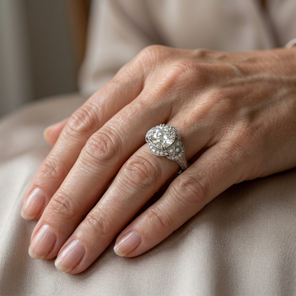 majestic crystalline silver ring — lifestyle