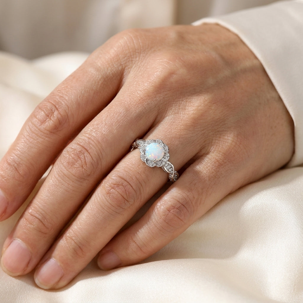 moonlit bloom ring — lifestyle