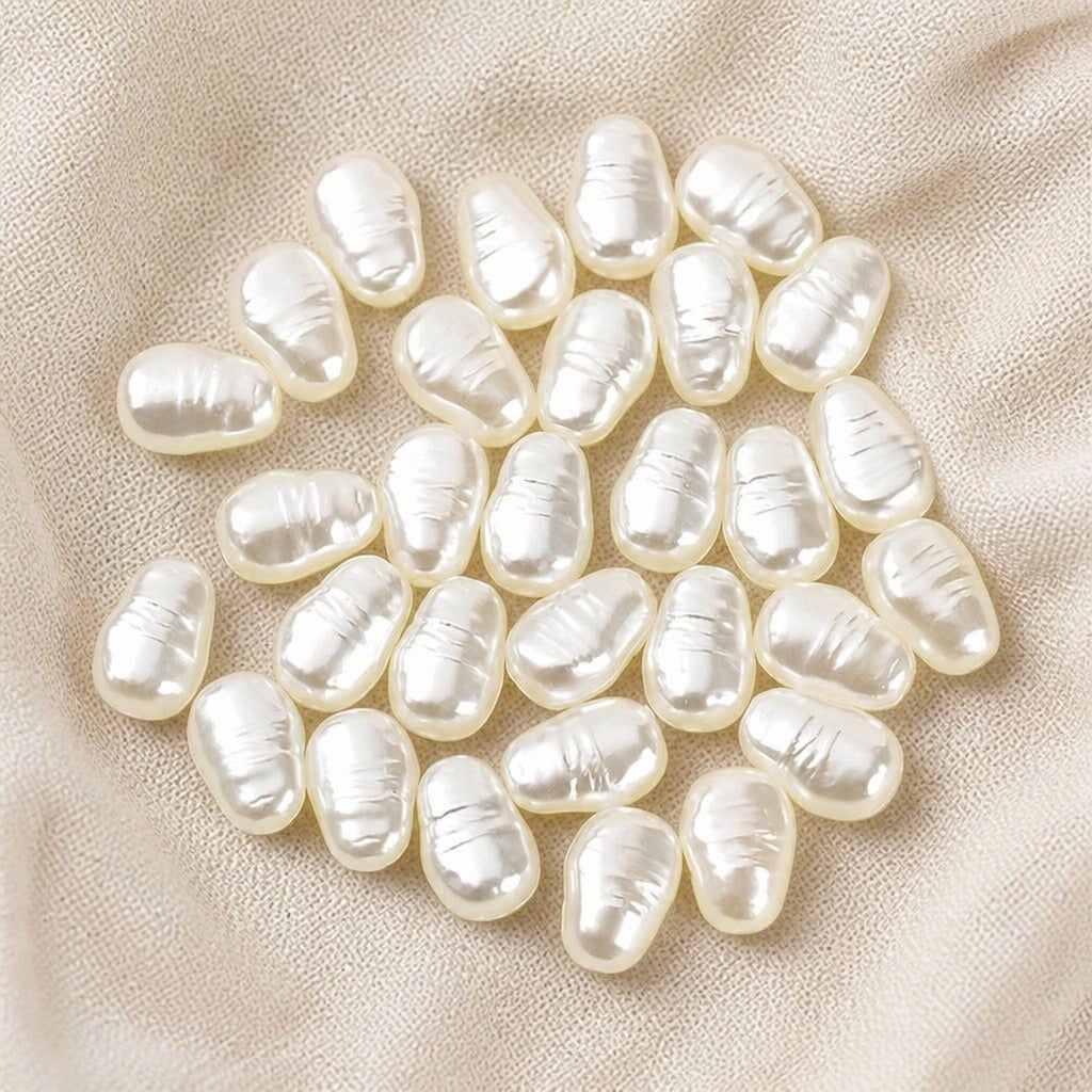 Baroque Pearl Bead Set - Oval Plastic Beads for Jewelry Making — view 2