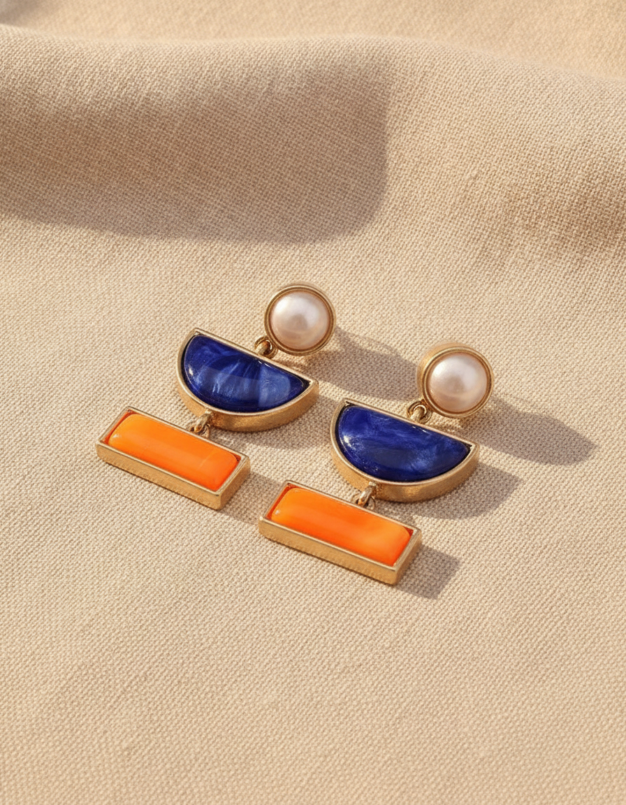 pearl resin earrings - AI-generated studio image