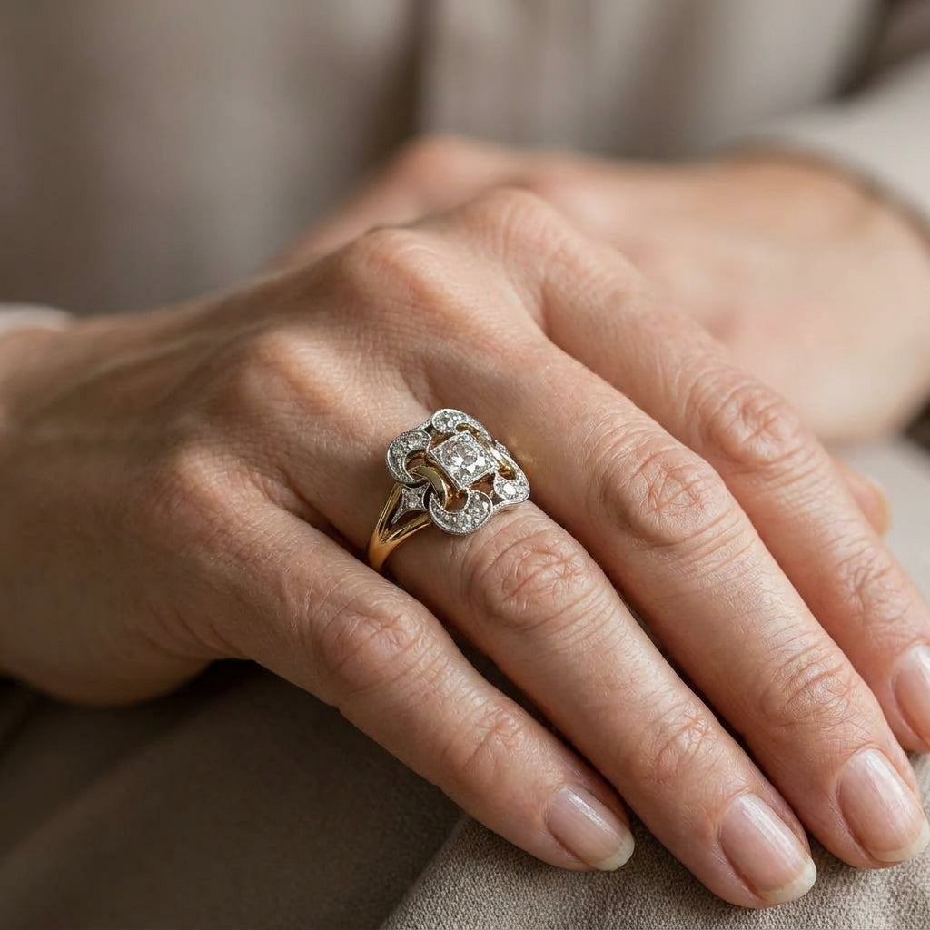 polished zirconia gold ring 2 — lifestyle