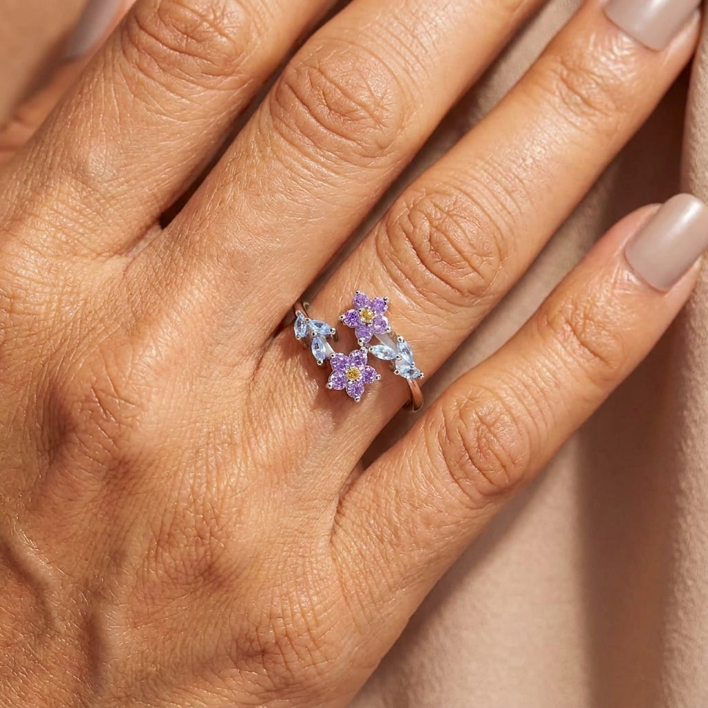 purple blue grace ring — lifestyle
