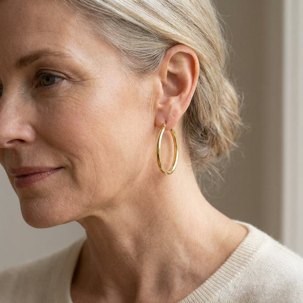 radiant large gold hoops — lifestyle