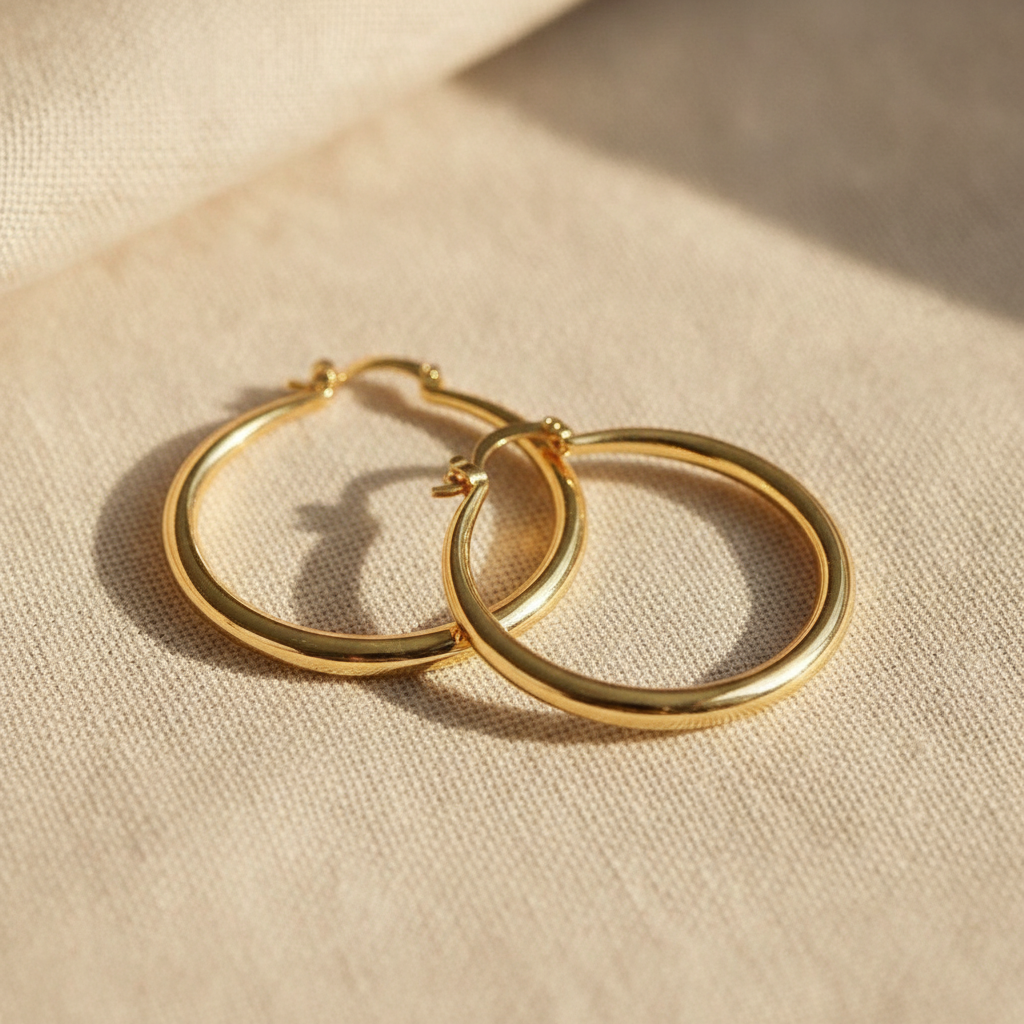 radiant large gold hoops — studio