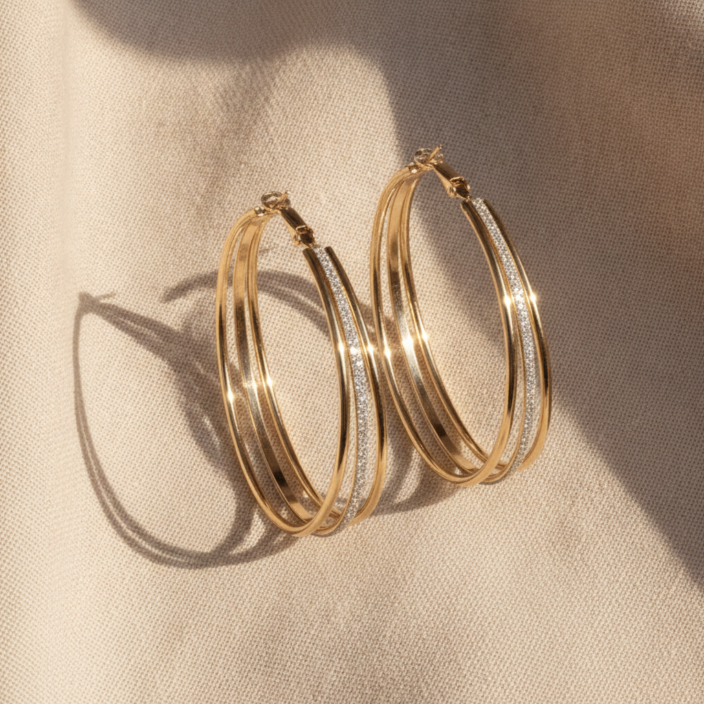 retro gold hoop earrings — studio