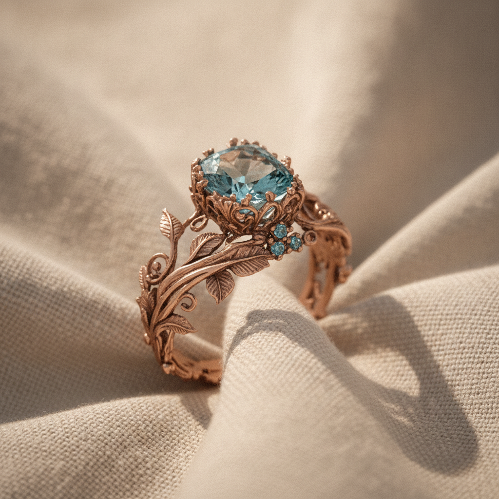 rose gold enchanted forest ring — studio